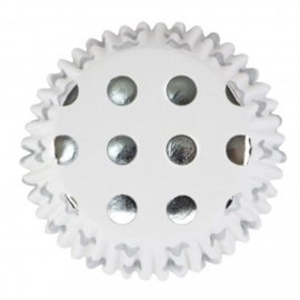 PME BC834  cupcake bakvormpjes met zilveren stippen