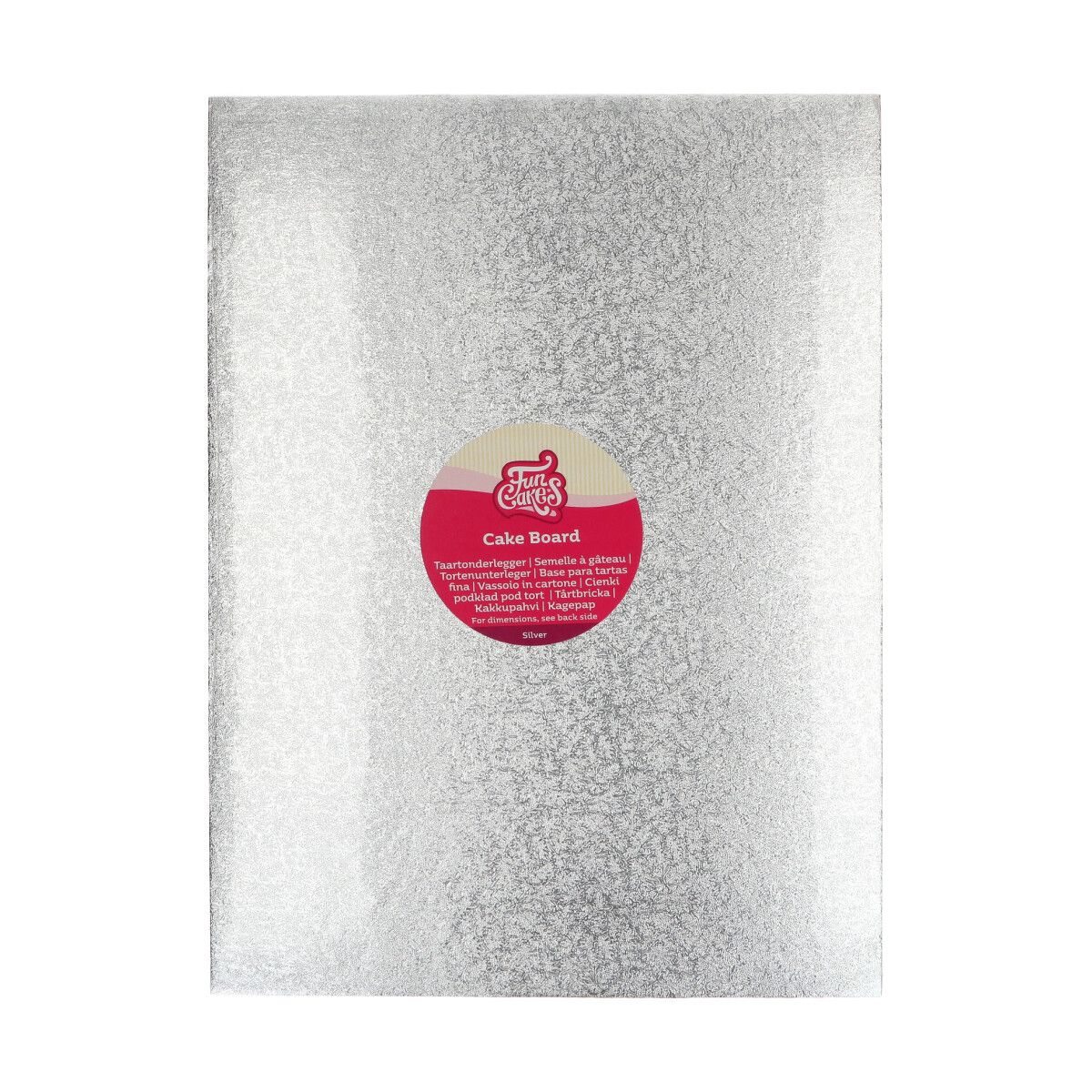 Cake Board Rechthoek 40,5 x 30,5 cm - Zilver