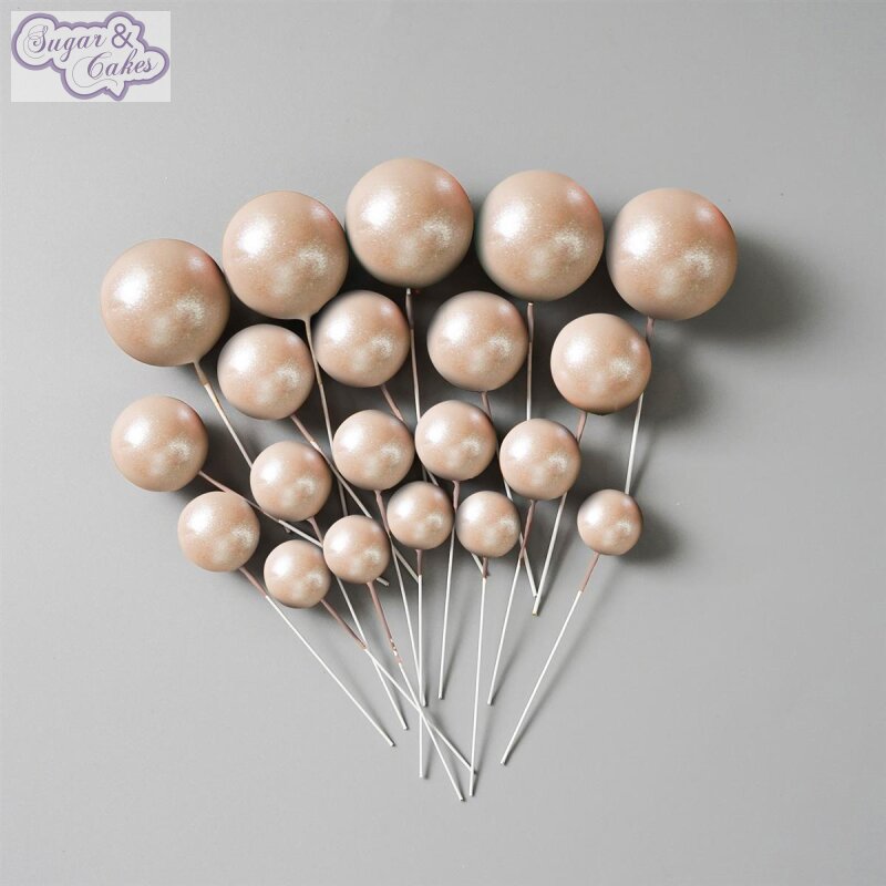 Taarttopper Ballengoud parelmoer  ( set van 4)