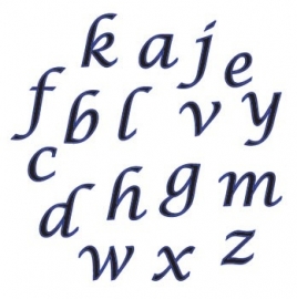 FMM CUTALP2S Alphabet tappits Lower Case SCRIPT