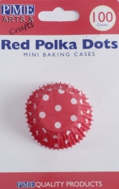 PME BC723 Red Polka Dots Mini Baking Cups 100 pk