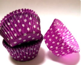 SK Dotty Cupcake Cases Purple Pack of 36/Paarse Polka