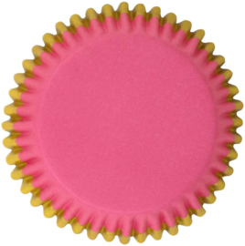 PME BC837 Roze cupcake bakvormpjes met gouden rand