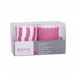 337053 Städter baking cups roze-wit mini