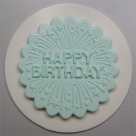 AM0082 Decoratieve cupcaketopper Happy birthday with firework