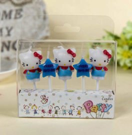 Hello Kitty kaarsjes blauw