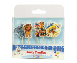 Taartkaarsjes circus (5 stuks)