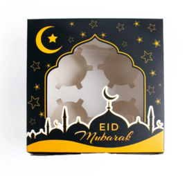 Cupcake doos Eid mubarak zwart ( 1 stuk)