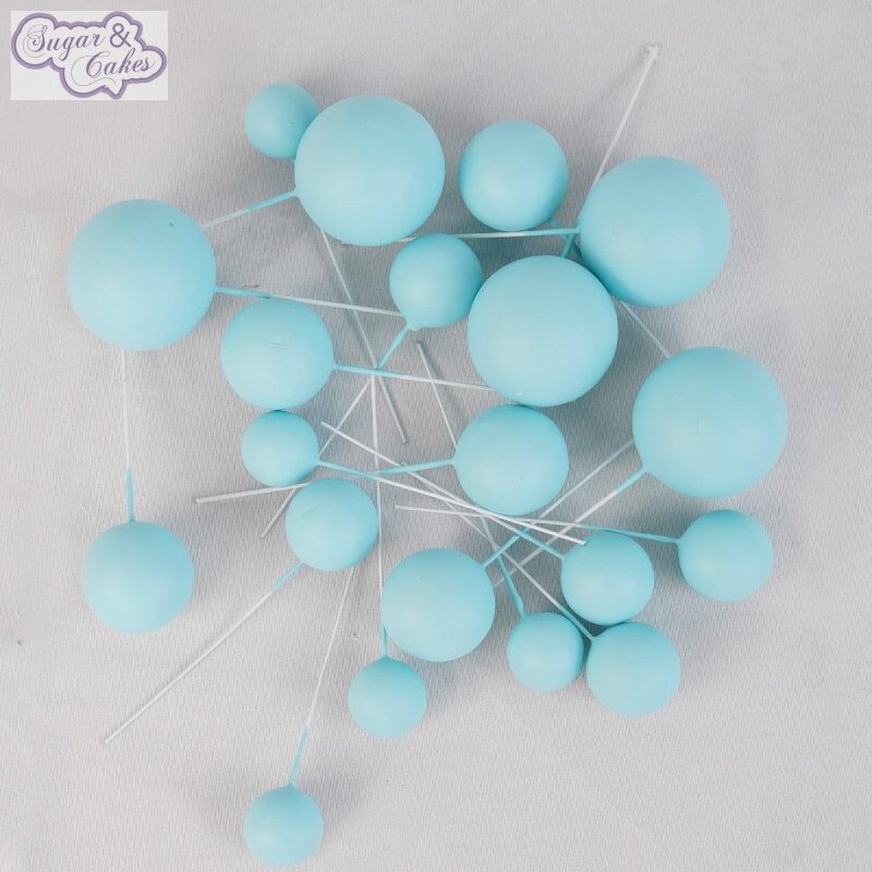 Taarttopper Ballen blauw mat ( set van 4)