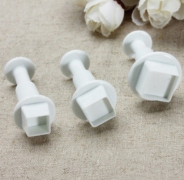 I Miniature Square Plunger Cutter set van 3 (vierkant)