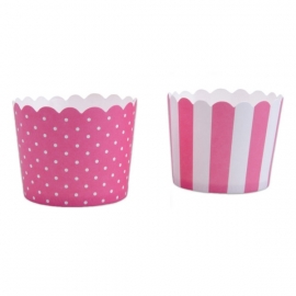 337053 Städter baking cups roze-wit mini