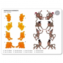 JEM 101CF012 Marvellous Monkeys (left & right) Set of 8