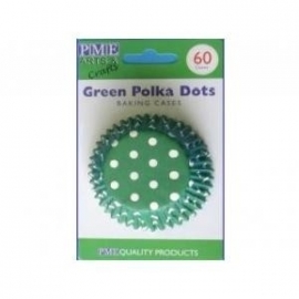 PME BC735 Green Polka Dots Std Baking Cups 60Pk