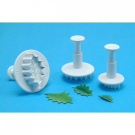 PME HL544 Veined Holly Leaf plunger cutter set van 3