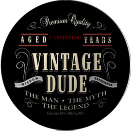Vintage dude met leeftijd ( cirkel)