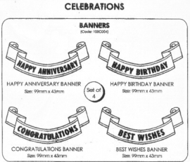 JEM 100C004 CELEBRATIONS BANNERS set van 4