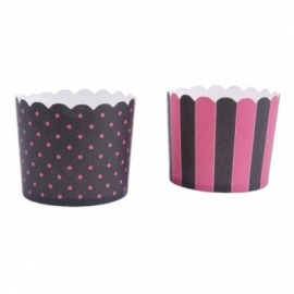 337138 Städter baking cups zwart-roze maxi