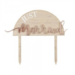 "Just Married" houten cake topper
