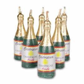 910348 Städter Kaarsjes set van 6 champagne flessen