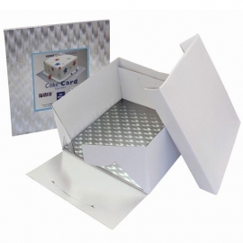 PME BBS886 Cake Box & Square Cake Board (12mm) 20x20x15 cm