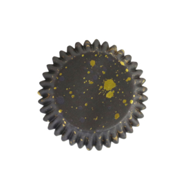 PME BC841Zwart cupcake bakvormpjes met gouden vlekken