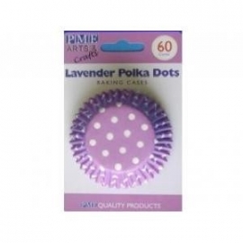 PME BC734 Lavender Polka Dots Std Baking Cups 60Pk