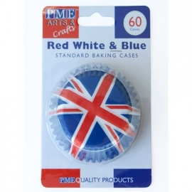 PME BC746 Red White & Blue Baking Cups 60 stuks
