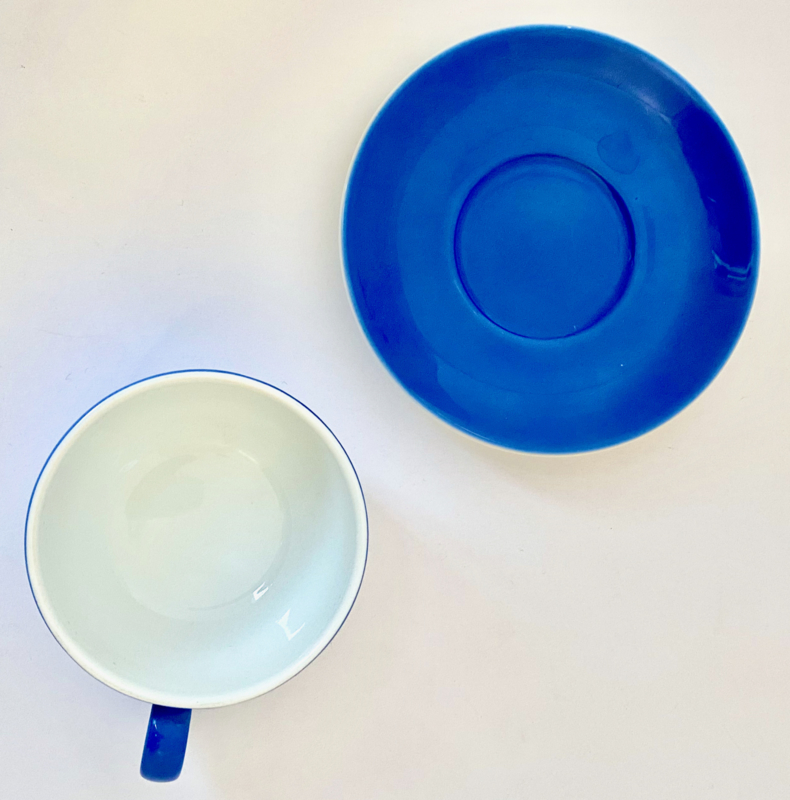 Kop Schotel Solid Color Korenblauw Dibbern Dibbern Oude Serviezen