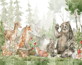 Posterbehang Walltastic Forest Friends 6 panelen