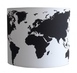 Wandlamp Wereldkaart zwart wit