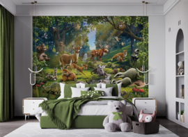 Posterbehang Walltastic Dierenbos 6 panelen