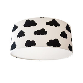 Plafondlamp wit met zwarte wolken