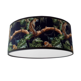 Kinderlamp plafond Jungle bomen luipaard zwart
