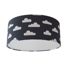 Plafondlamp antraciet met witte wolken