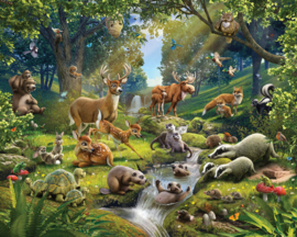 Posterbehang Walltastic Dierenbos 6 panelen