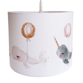 Kinderlamp walvissen wit