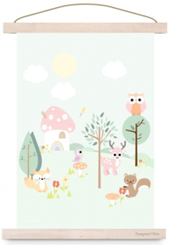 Lampenkap Little Forest friends mint