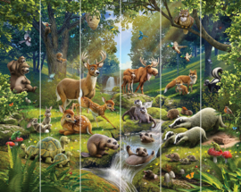 Posterbehang Walltastic Dierenbos 6 panelen