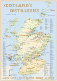 Map ”Scotland’s Distilleries“ 2021 Edition - Large - 70x100cm