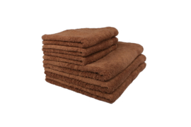 2 stuks badhanddoek bruin 70x140 cm