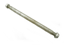 Wheel spindle, steel c/w nuts UNF, dia 3/4" x 30 cm for universal use on all British bikes