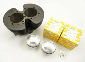 Triumph T140 Cylinder barrel (used)  + new .020 O.S   . Hepolite pistons  (71-4005)