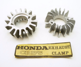 Honda CB175 alloy exhaist pipe clamps (pair)