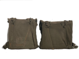 Pair of canvas luggage bags + frame & fittings as fitted to WD army bikes