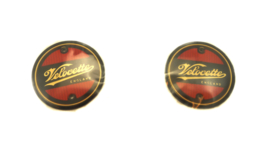 Velocette Viper-Venom Pair of tankbadges red/silver (KA315)