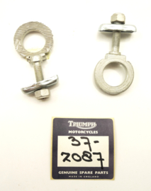 Triumph T100-T120-T150 Rear wheel adjuster set, Partno. 37-2087-1015