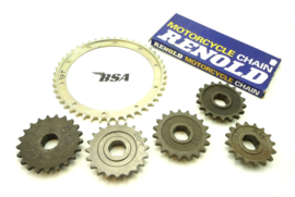 BSA A65/A50 sprocket & chain kit for QD rear wheel  opn. 68-3089 / 68-6088