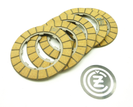 Jawa / CZ 250-350 twins set of 5 bonded clutch plates  (151-28-021) = 112821A