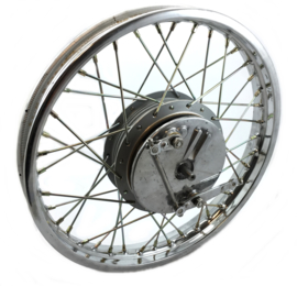 Royal Enfield Bullet 350 - 500 front wheel cplt + twin leading brake plate (143966E / 142850)