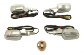 Royal Enfield Bullet & Classic Indicator kit polished alloy, clear lens & orange bulb (12 volt)